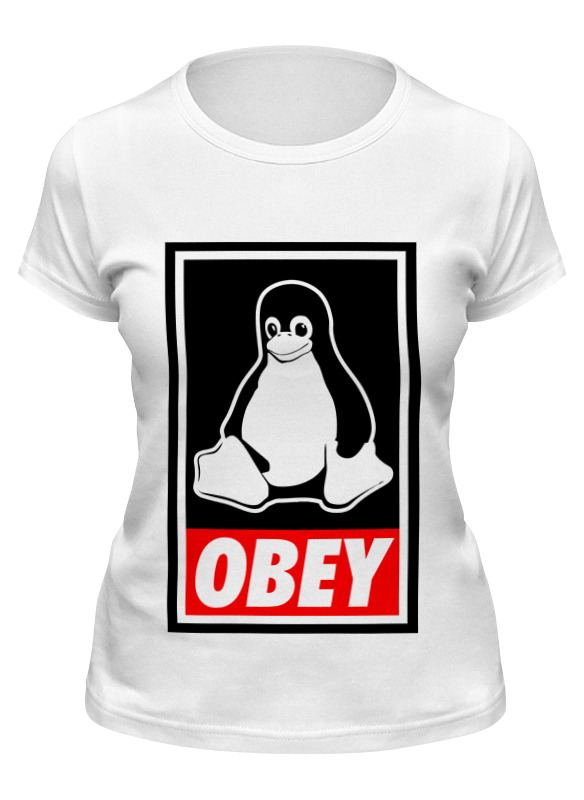 

Футболка женская Printio Linux (obey) белая S, Белый, Linux (obey)