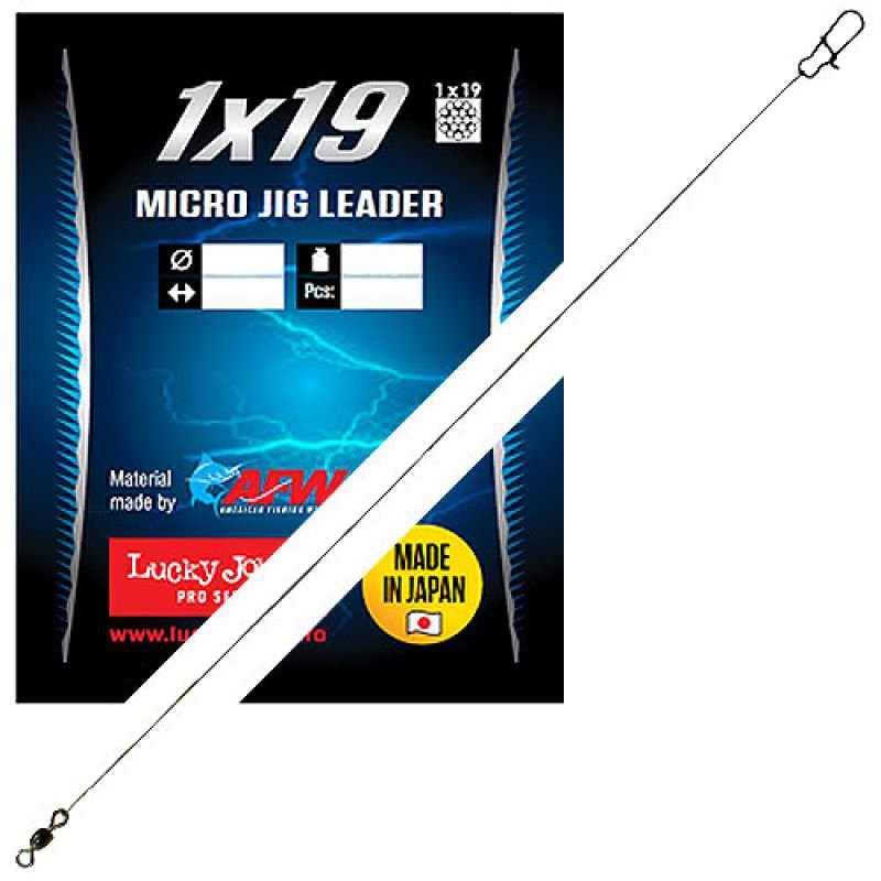 

Поводок Lucky John стал. Pro Series MICRO JIG вертл. и застёж. нахлыст 2.8кг 25см/1х19 2шт, Черный, Pro Series MICRO JIG