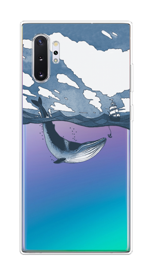 

Чехол на Samsung Galaxy Note 10 Plus "Большой кит", Синий, 28550-1
