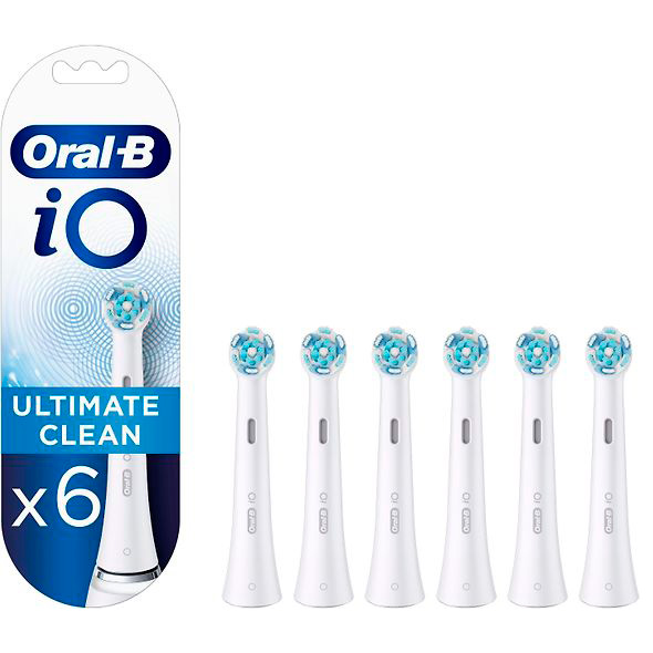 Насадка для электрической зубной щетки Oral-B iO Ultimate Clean белая, 6 шт. насадка для электрической зубной щетки oral b eb30 3 trizone