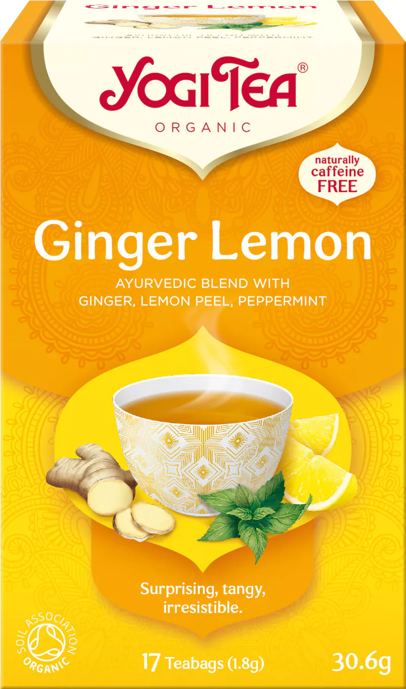 Чай в пакетиках Yogi Tea Ginger Lemon Имбирь, Лимон, Мята перечная, 17 пакетиков