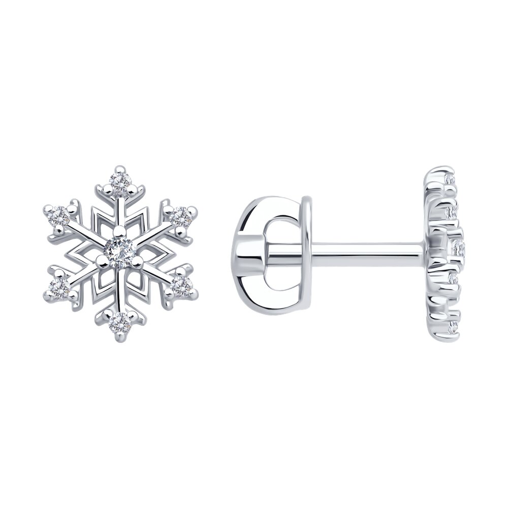 

Серьги пусеты из серебра SOKOLOV 94027041, фианит, 94027041