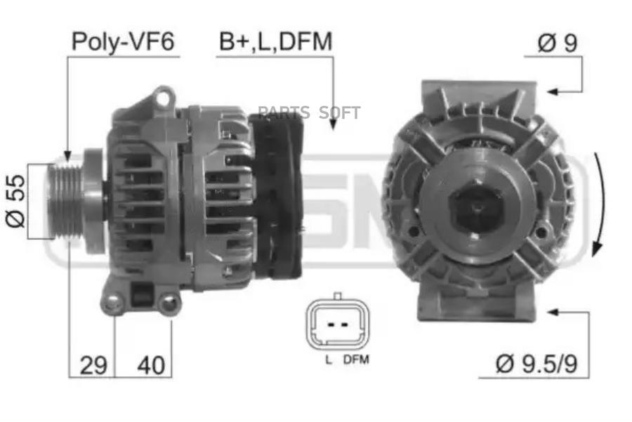 

Генератор (12V/100A) RENAULT Logan/Sandero/Clio II/Thalia ERA 210397