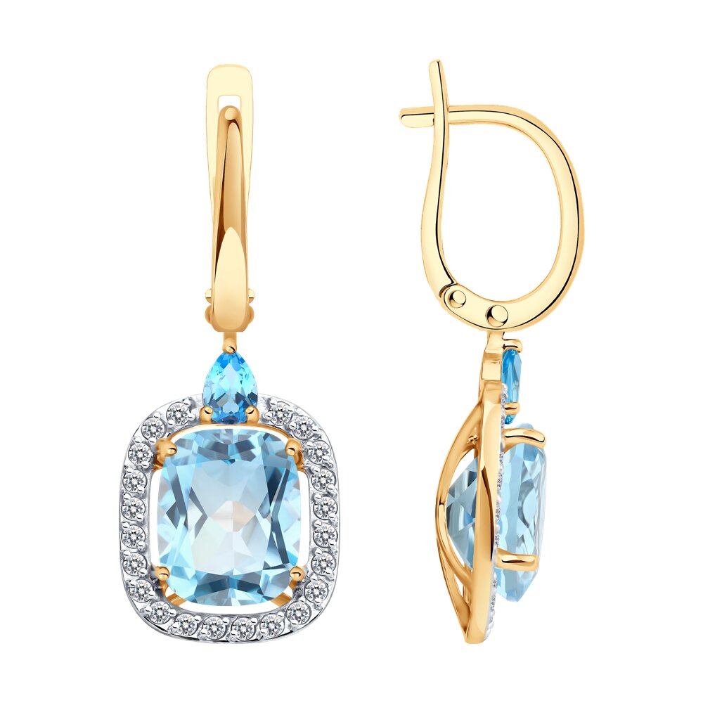 

Серьги из золота SOKOLOV 729030, фианит/топаз, 729030