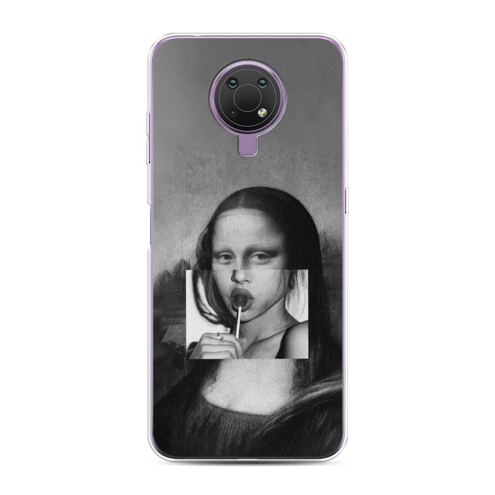 

Чехол Awog на Nokia G10 / Нокиа G10 "Mona Lisa sucking lollipop", Серый, 124050-9