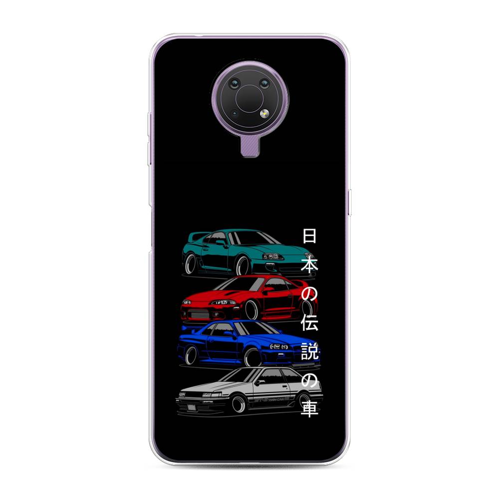 

Чехол Awog на Nokia G10 / Нокиа G10 "JDM Legend cars", Зеленый;красный;синий, 124050-5