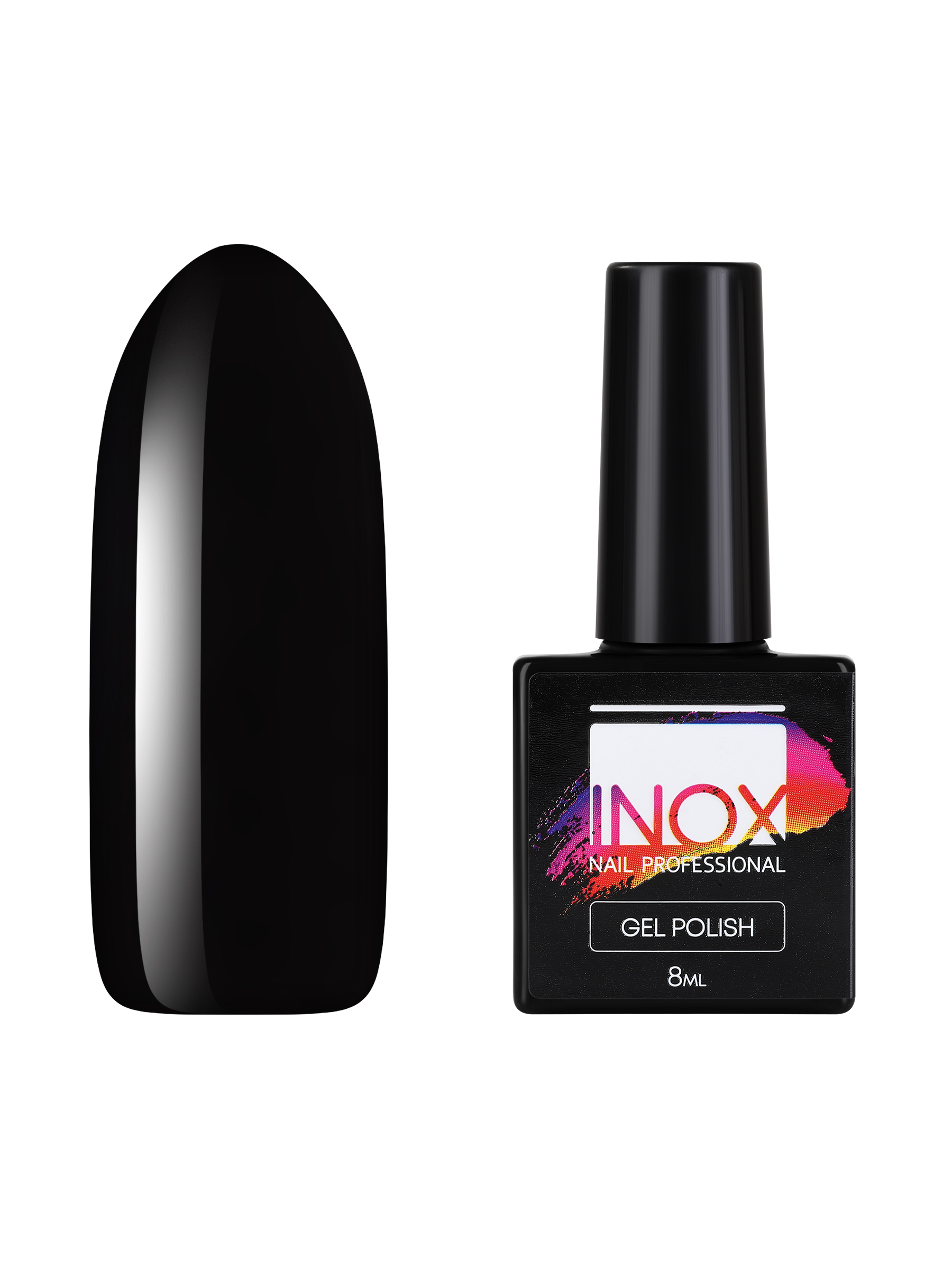 фото Гель-лак inox nail professional №002 черный классический