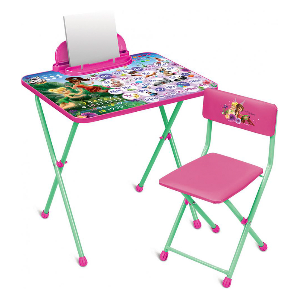 Комплект детской мебели Nika Disney Феи. Азбука голубой набор мебели nika азбука в кругу друзей стол стул от 3 до 14 лет