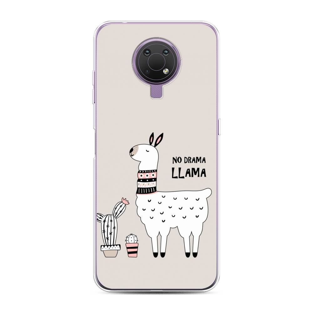 

Чехол Awog на Nokia G10 / Нокиа G10 "No drama LLama", Бежевый;серый;белый, 124050-2