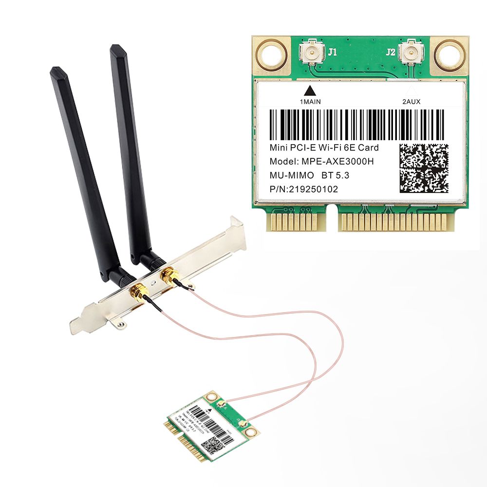 

Приемник Wi-Fi NoBrand для ноутбука; для компьютера Mini PCI-e 802.11ax, Зеленый;белый