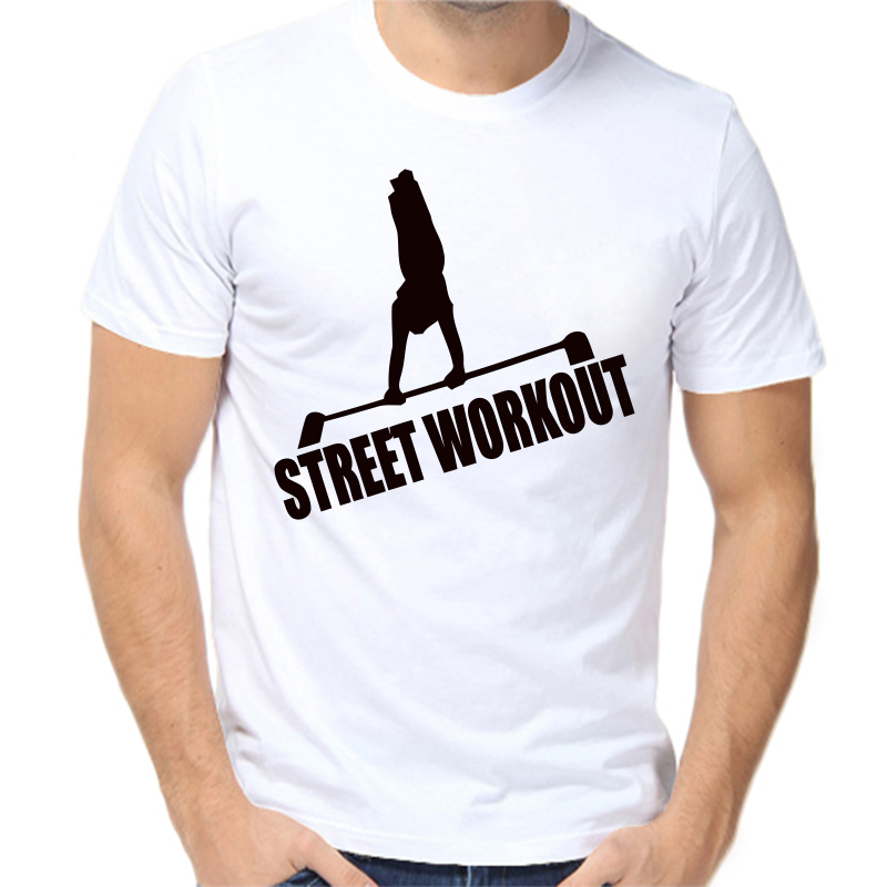 

Футболка мужская белая 52 р-р street workout, Белый, fm_street_workout