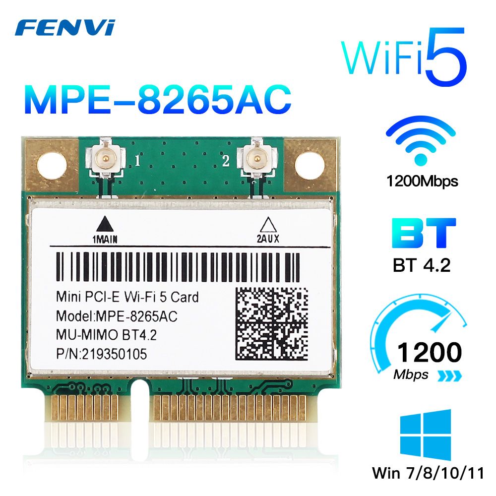 

Приемник Wi-Fi NoBrand для компьютера Mini PCI-e 802.11ac, Зеленый;белый