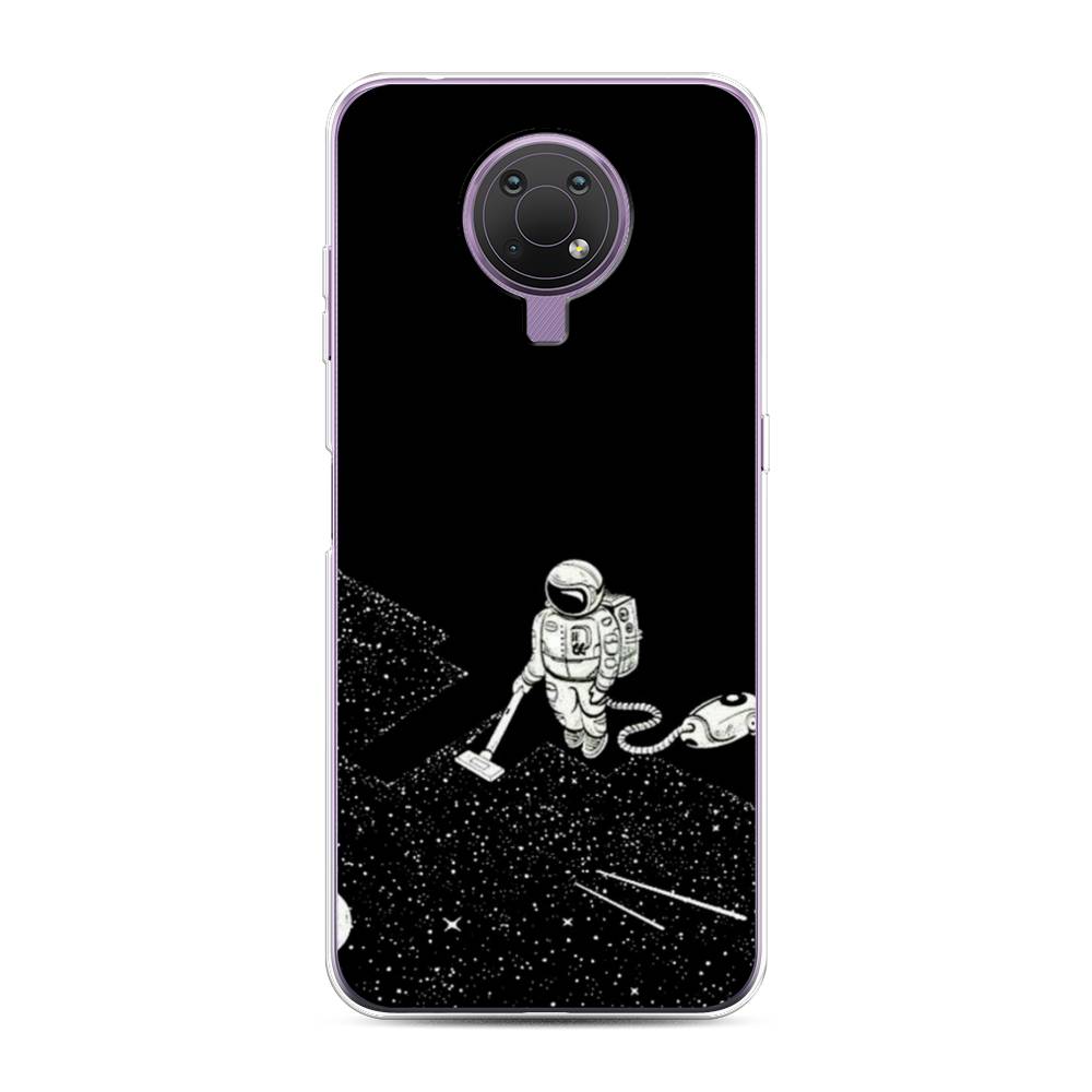 

Чехол Awog на Nokia G10 / Нокиа G10 "Космонавт с пылесосом", Белый, 124050-4