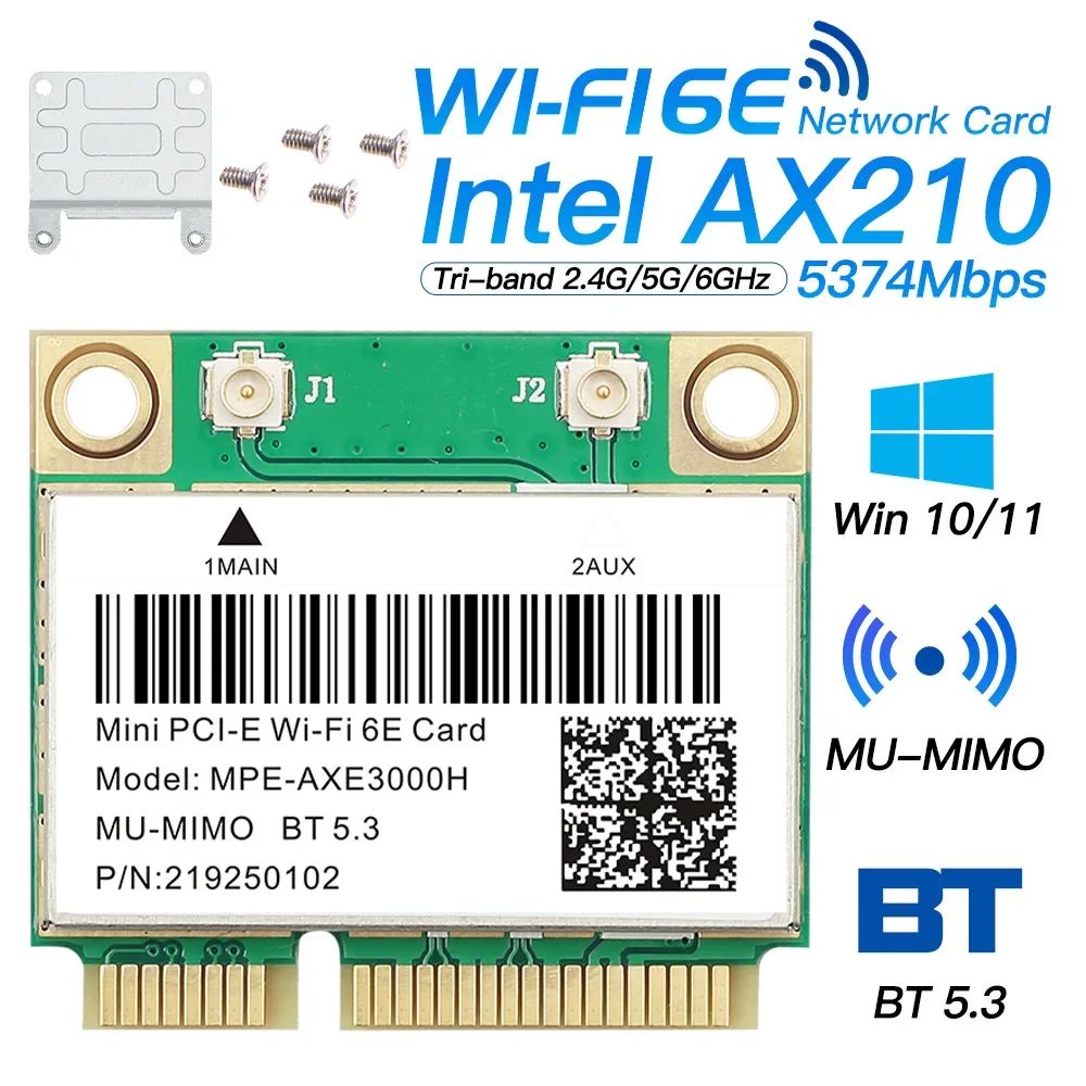 

Приемник Wi-Fi NoBrand для ноутбука Mini PCI-e 802.11n; 802.11a; 802.11g; 802.11ac, Зеленый;белый