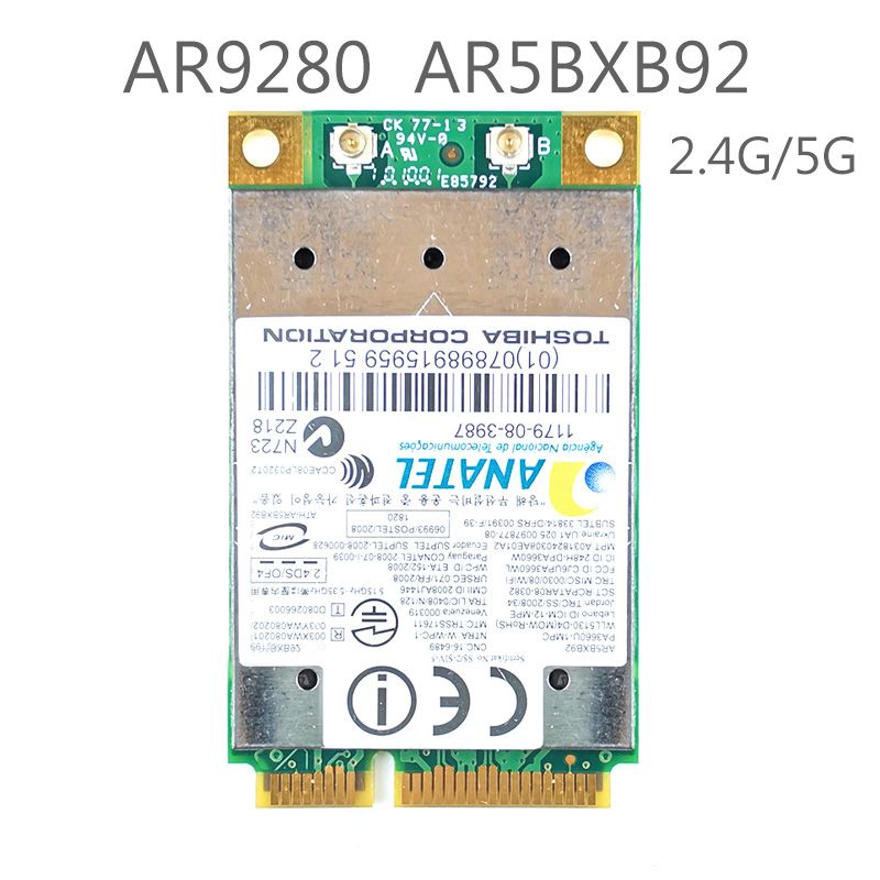 

Приемник Wi-Fi NoBrand для компьютера Mini PCI-e 802.11n; 802.11a; 802.11g, Зеленый;белый