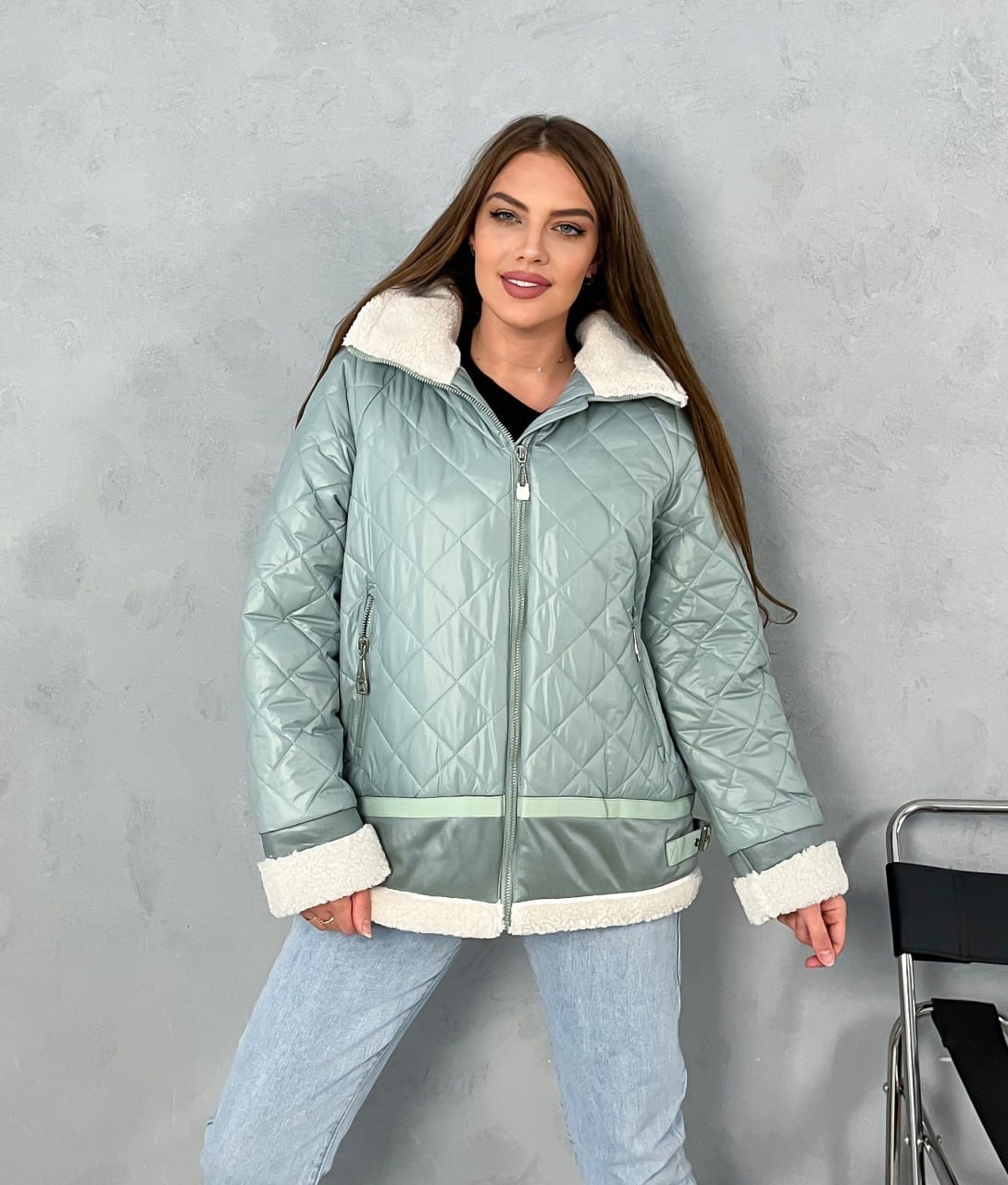 Куртка женская 309 бирюзовая 50 RU