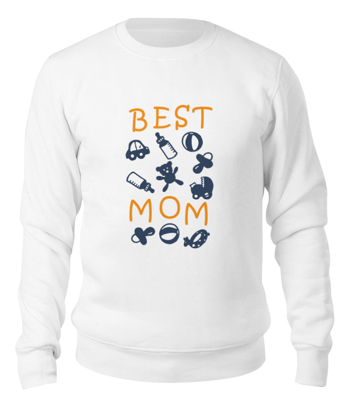 

Свитшот унисекс Printio Best mom белый M, Best mom