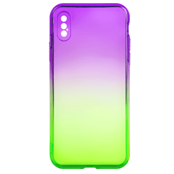 фото Чехол iphone xs max rainbow фиолетовый-зеленый nobrand