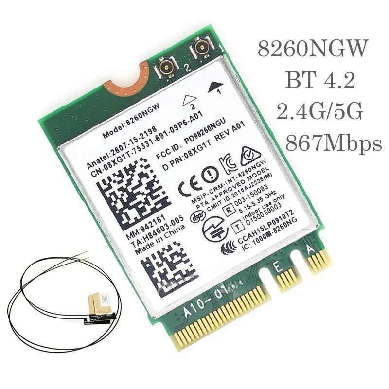 

Приемник Wi-Fi NoBrand M.2 802.11n; 802.11a; 802.11g; 802.11ac, Зеленый;белый