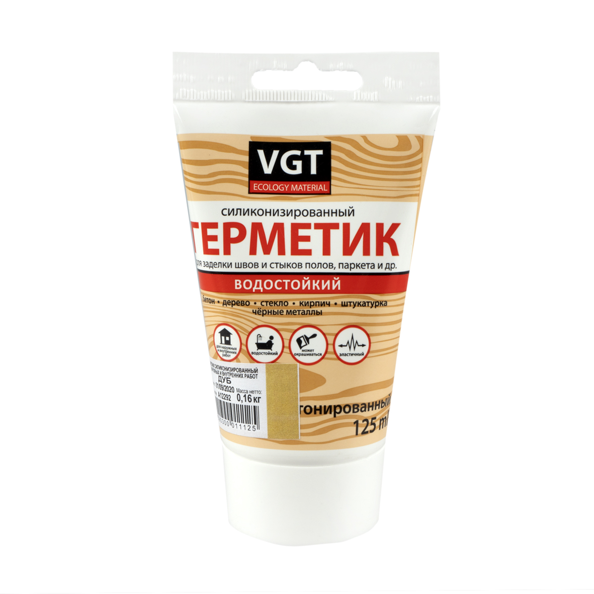 Герметик силиконизированный VGT 44198 Махагон 016кг 349₽