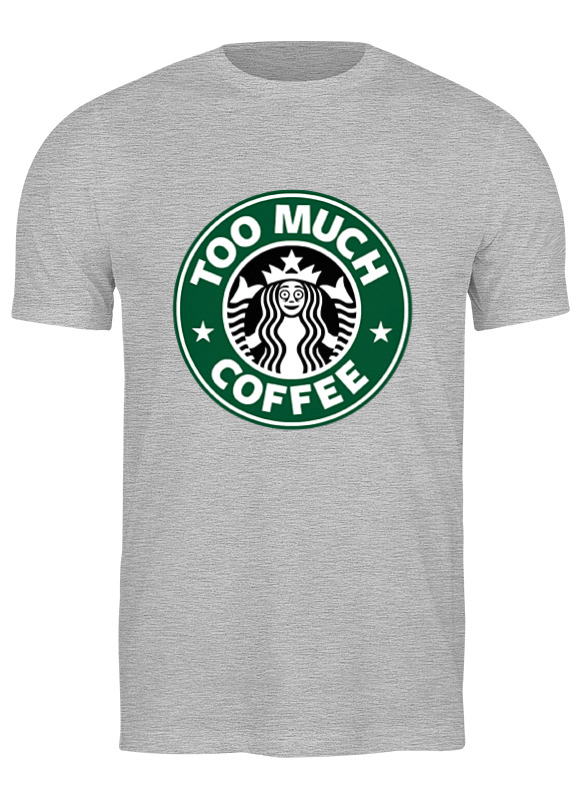 

Футболка женская Printio Too much coffee серая XL, Серый, Too much coffee