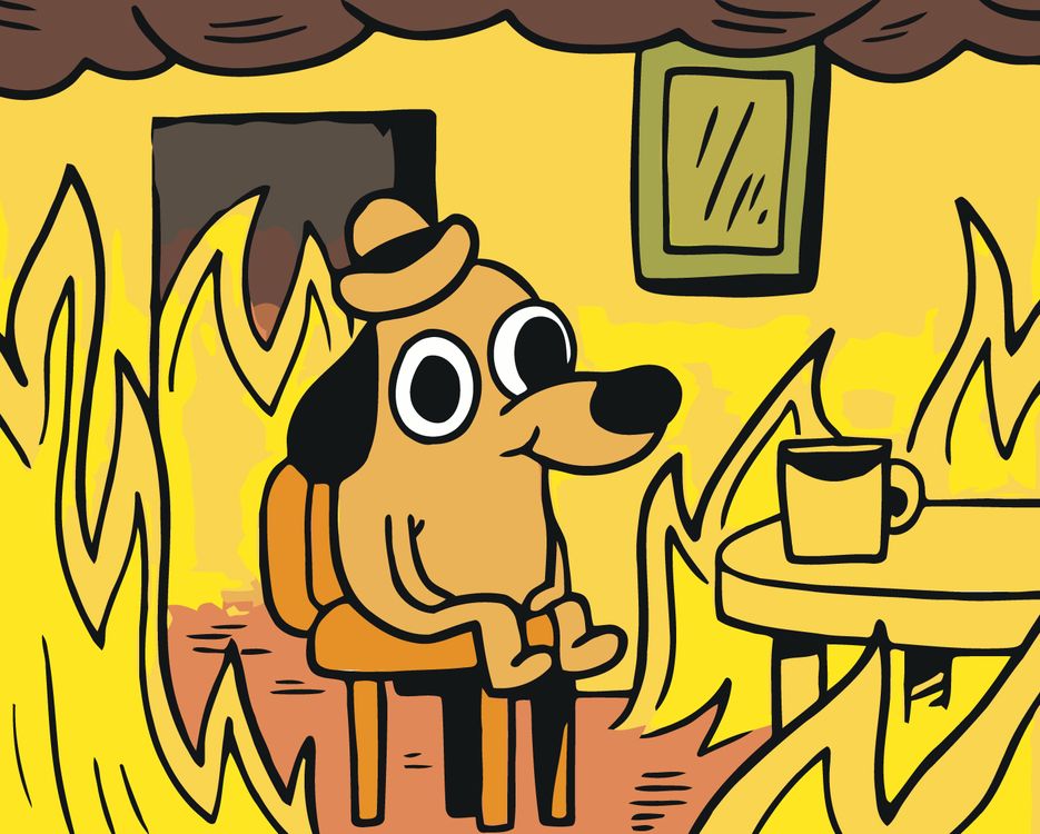 

Картина по номерам «Мем: This is fine», memes-009, Мем: This is fine