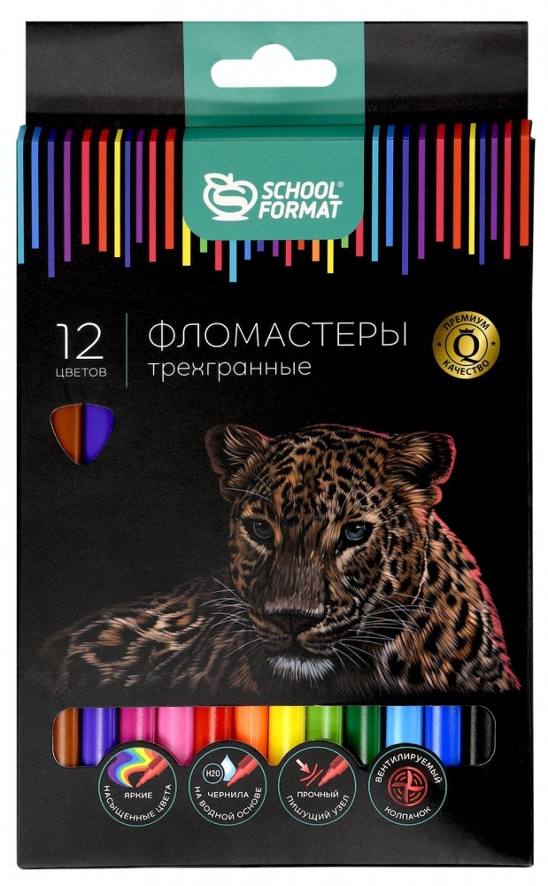 Фломастеры Schoolformat Дикая планета ФЛ12-ДПЛ, 12 цветов, 24 шт