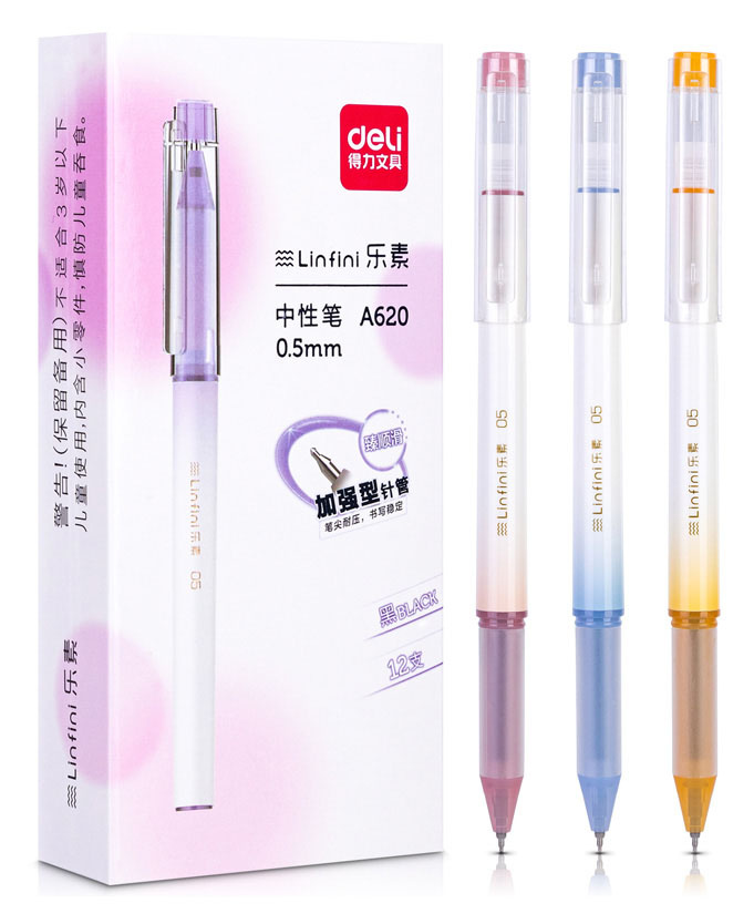 

Ручка гелев. Deli A620 черн. черн. линия 0.5мм (12 шт в упаковке) 6973726147561