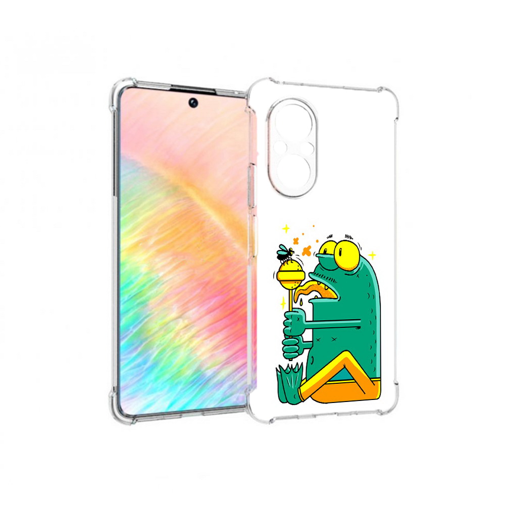 

Чехол MyPads Tocco для Honor 50 SE Зеленая лягушка с чупа чупсом (PT223907.20.85), Прозрачный, Tocco