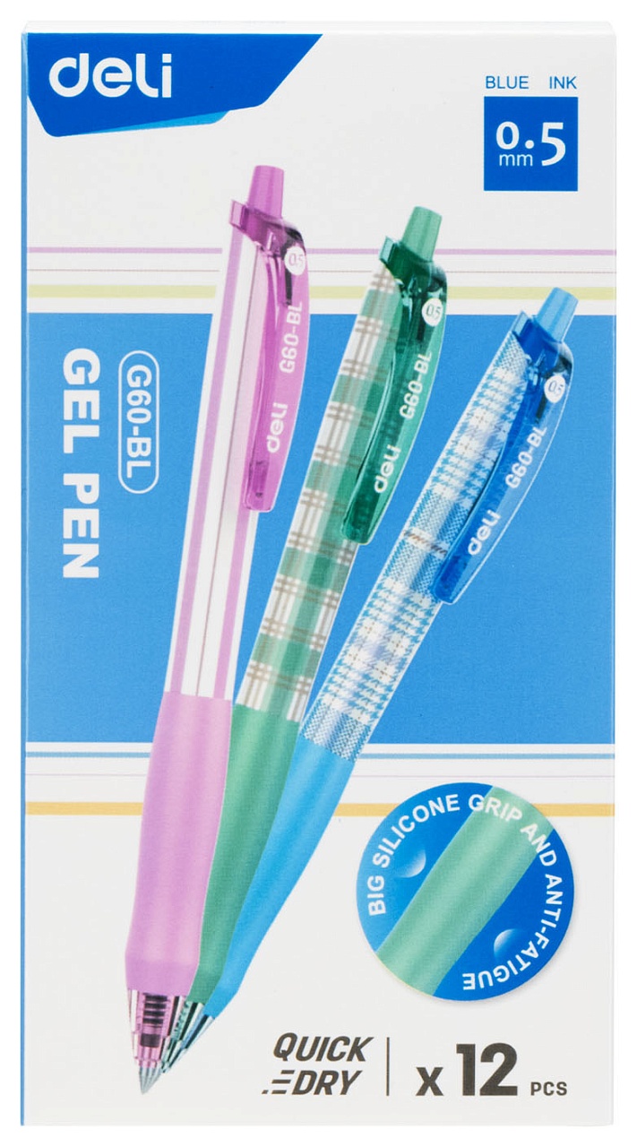 

Ручка гелев. Deli EG60-BL ассорти d=0.5мм син. черн. (12 шт в упаковке) 6975239283170