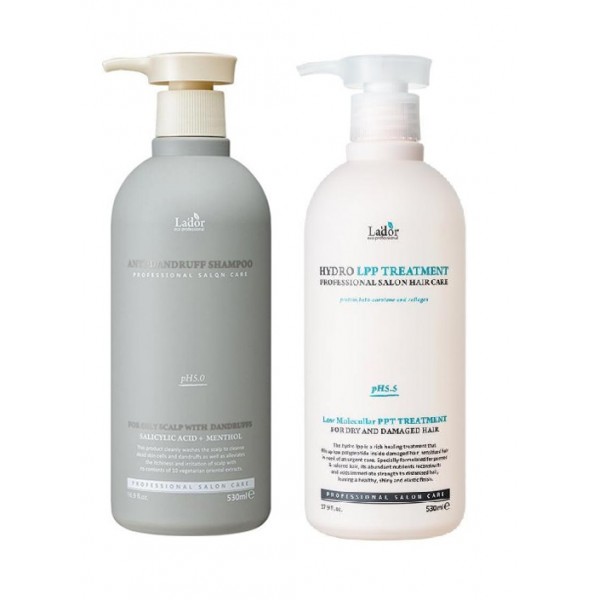 фото Набор la'dor шампунь anti dandruff shampoo + маска для волос hydro lpp 530мл + 530мл