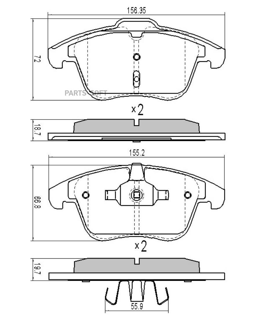 

Тормозные колодки BARNETT передние дисковые fd003