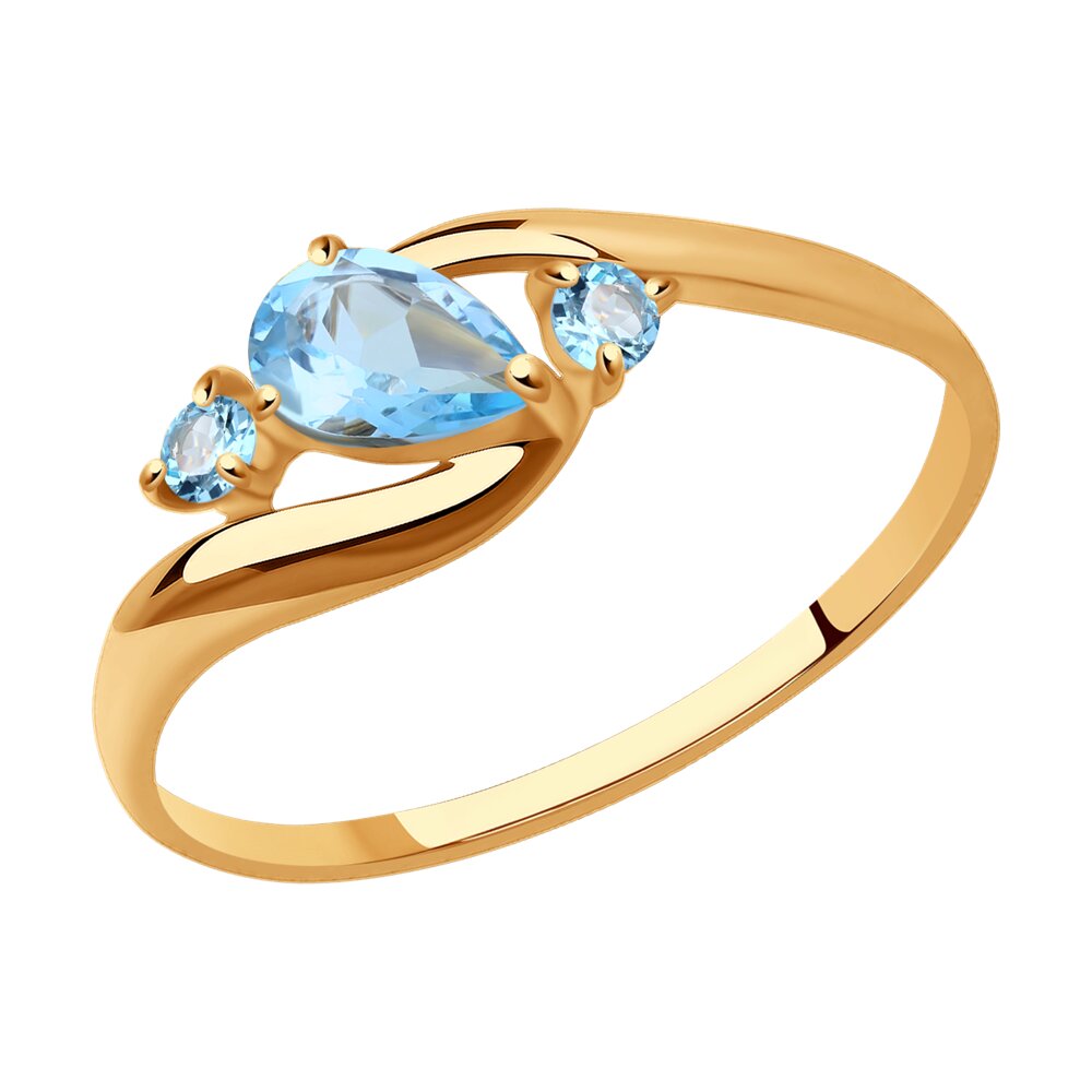 

Кольцо из золота р. 15 SOKOLOV 715080, топаз, 715080