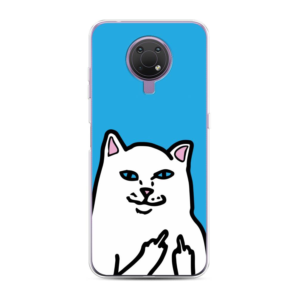 

Чехол Awog на Nokia G10 / Нокиа G10 "Кот жесть", Белый;голубой;черный, 124050-9