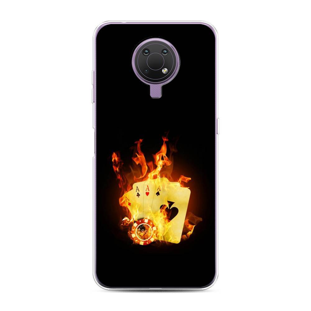 

Чехол Awog на Nokia G10 / Нокиа G10 "Горящие карты", Черный;оранжевый, 124050-9