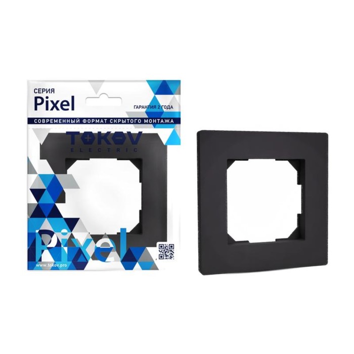 

Рамка одноместная TOKOV ELECTRIC, Pixel, черный