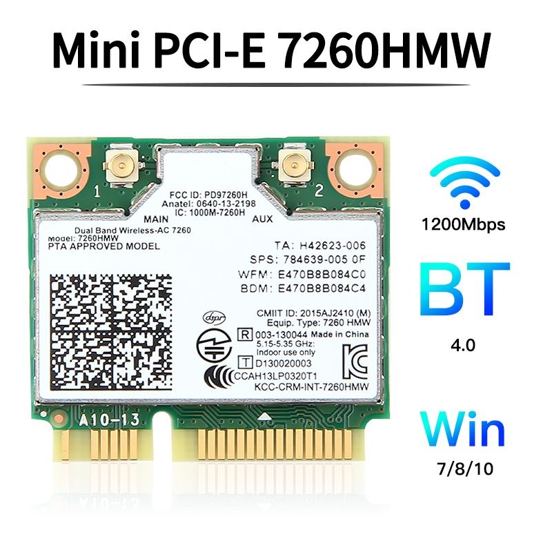 

Приемник Wi-Fi NoBrand Mini PCI-e 802.11n; 802.11a; 802.11g; 802.11ac, Зеленый;белый