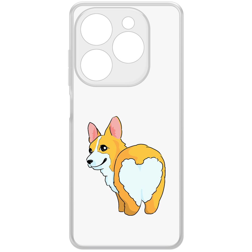 

Чехол-накладка Krutoff Clear Case Рисованный корги вид 2 для TECNO Spark 20 Pro, Прозрачный