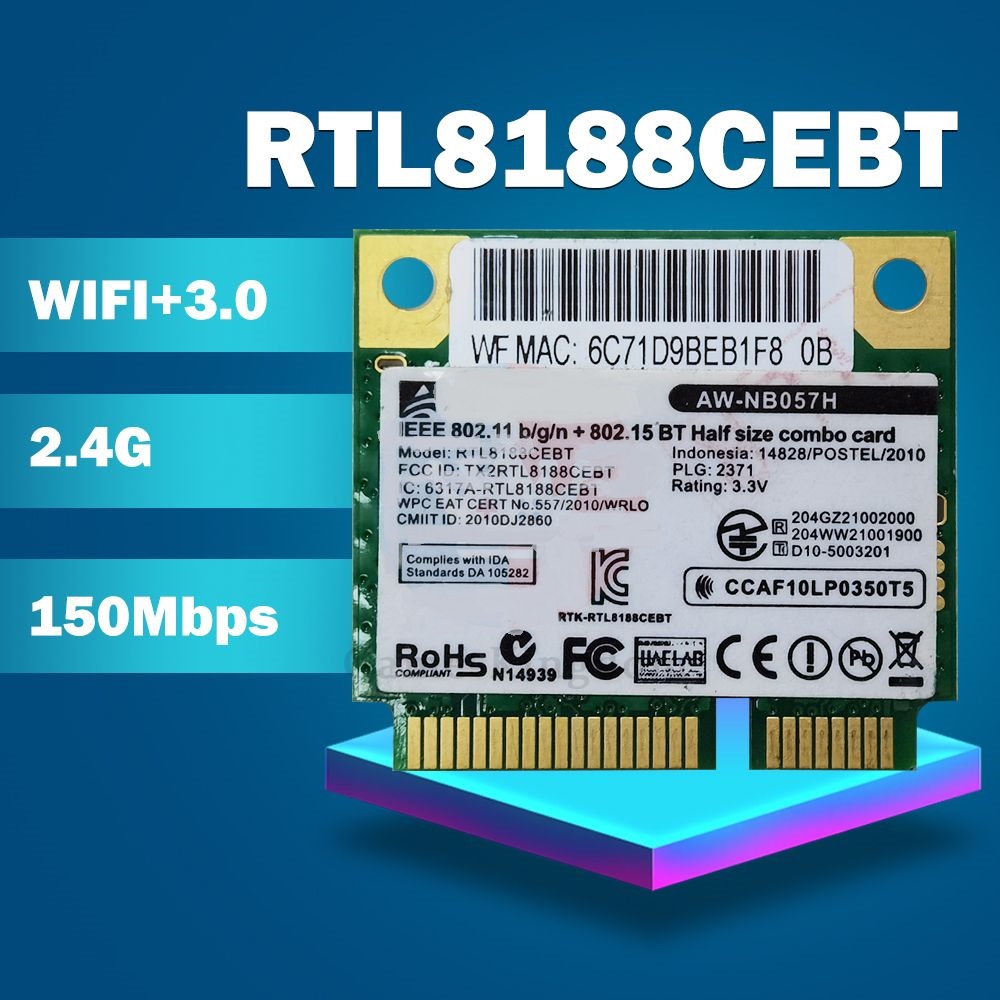 

Приемник Wi-Fi NoBrand Mini PCI-e 802.11b; 802.11g; 802.11n, Зеленый;белый