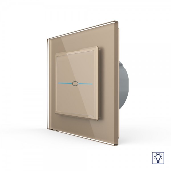 

Сенсорный диммер LIVOLO Quadro 1 клавиша 1 пост Золотой VL-Q701D-13 Ливолотач, Сенсорный диммер LIVOLO Quadro 1 клавиша 1 пост Золотой