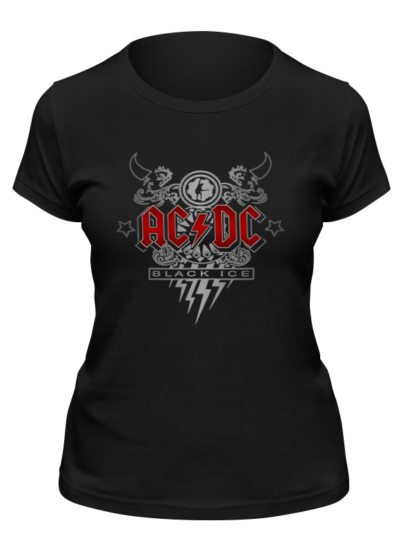 

Футболка женская Printio Ac/dc. black ice черная M, Ac/dc. black ice