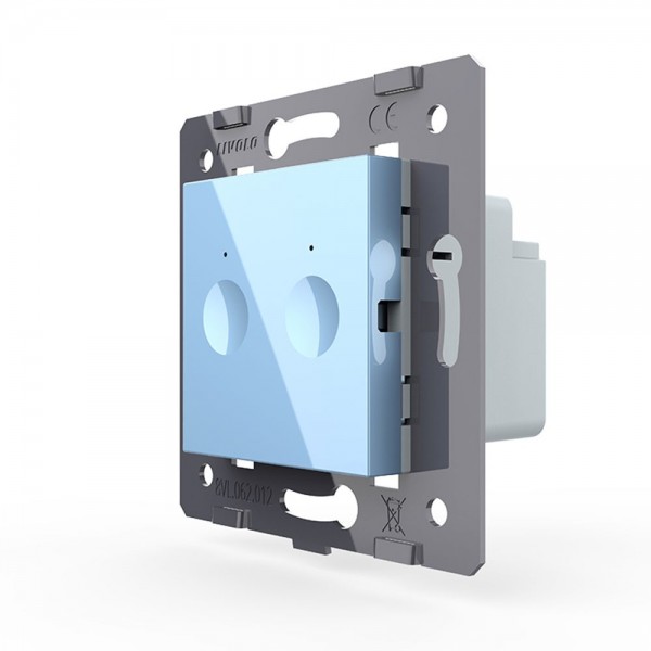 

Двухклавишный сенсорный выкл. Livolo Module, цвет синий (мех.) VL-P7-02-19 Ливолотач, Двухклавишный сенсорный выключатель Livolo Module, цвет синий (механизм)