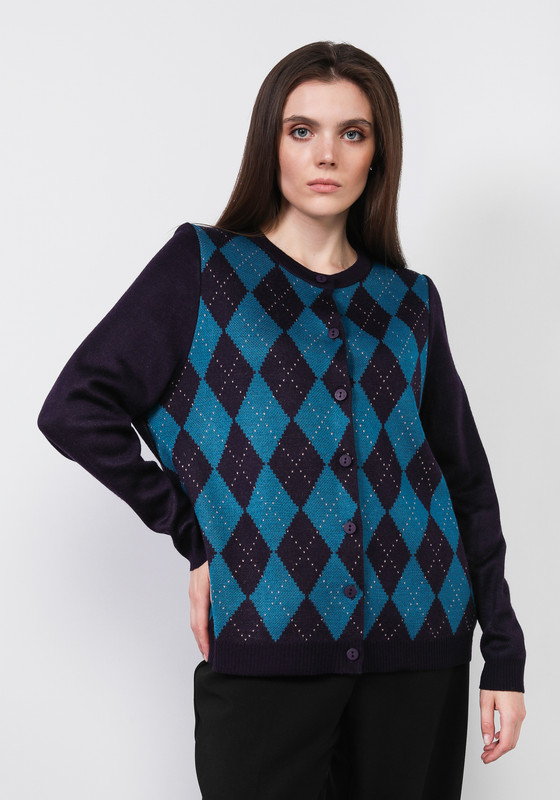 Кардиган женский Vivawool 310997 фиолетовый 54 RU