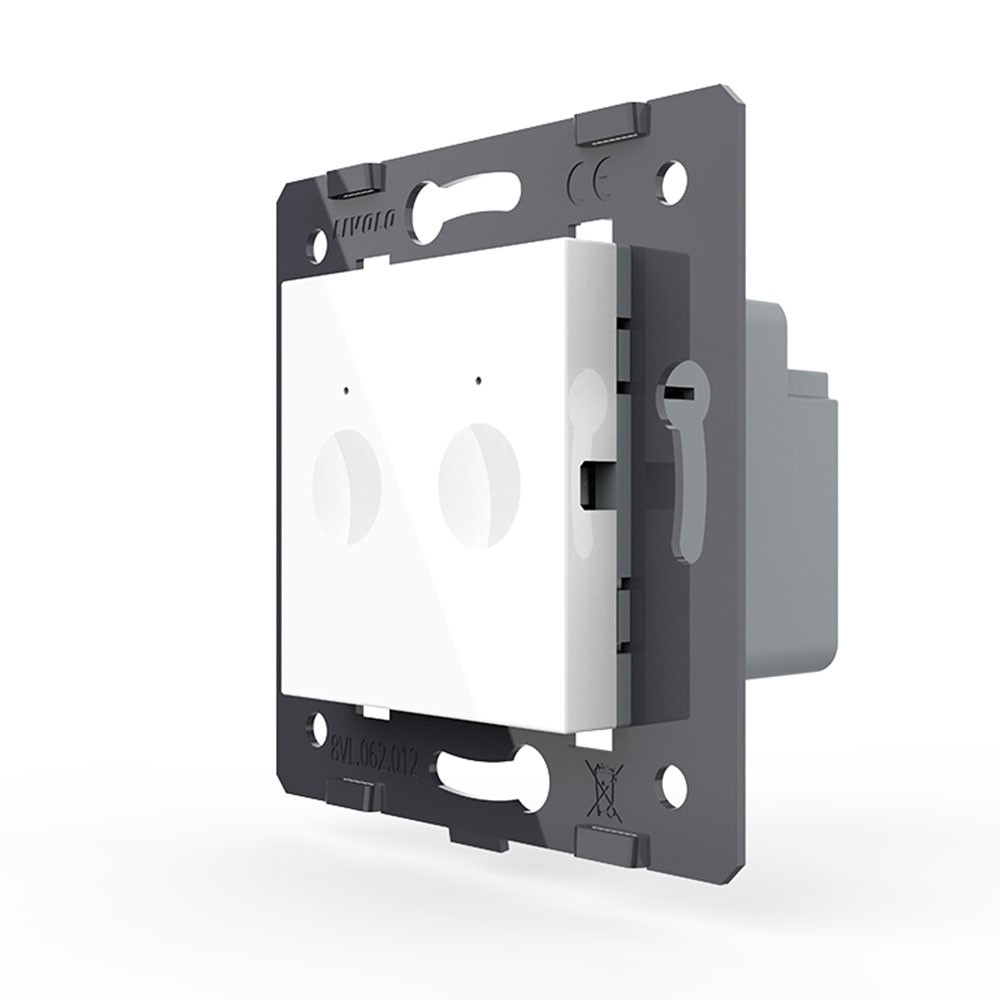 

Двухклавишный сенсорный выкл. Livolo Module, цвет белый (мех.) VL-P7-02-11 Ливолотач, Двухклавишный сенсорный выключатель Livolo Module, цвет белый (механизм)