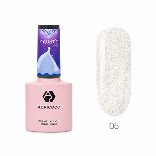 

Закрепитель Adricoco для гель-лака Frosty Top №05 со светоотражающими частицами 8 мл