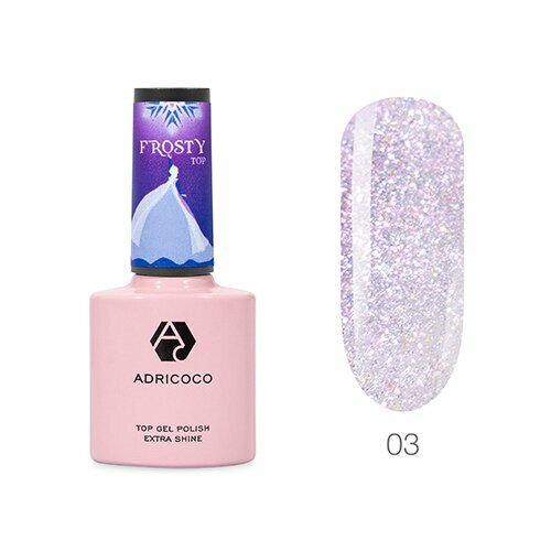 

Закрепитель Adricoco для гель-лака Frosty Top №03 со светоотражающими частицами 8 мл