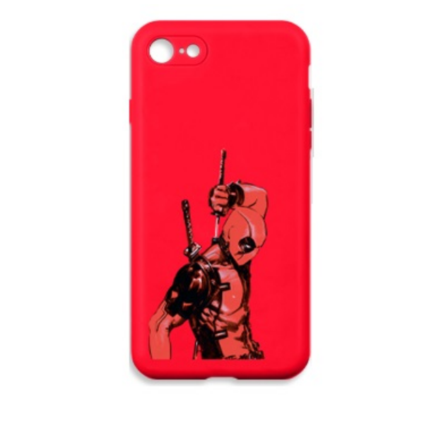 

Чехол iPhone 7/8/SE(2020) NANO 2.0 mm (с магнитом и принтом) "Deadpool" красный