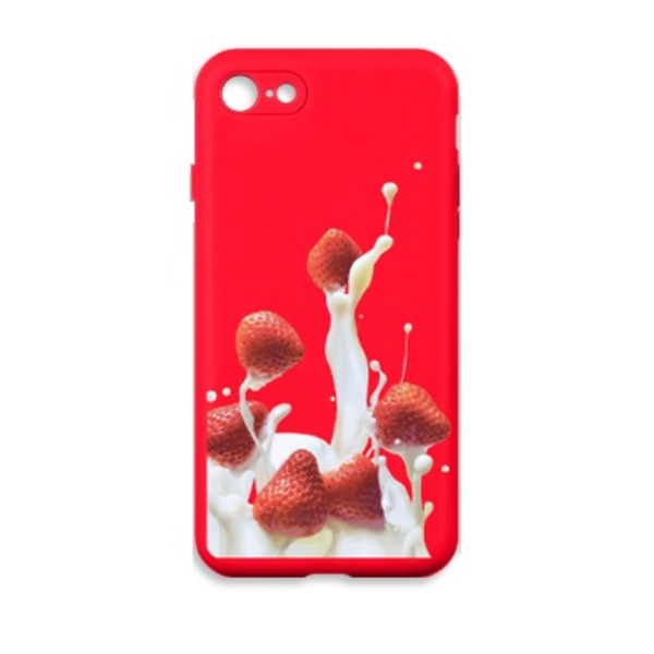 

Чехол iPhone 7/8/SE(2020) NANO 2.0 mm (с магнитом и принтом) "Клубника" красный
