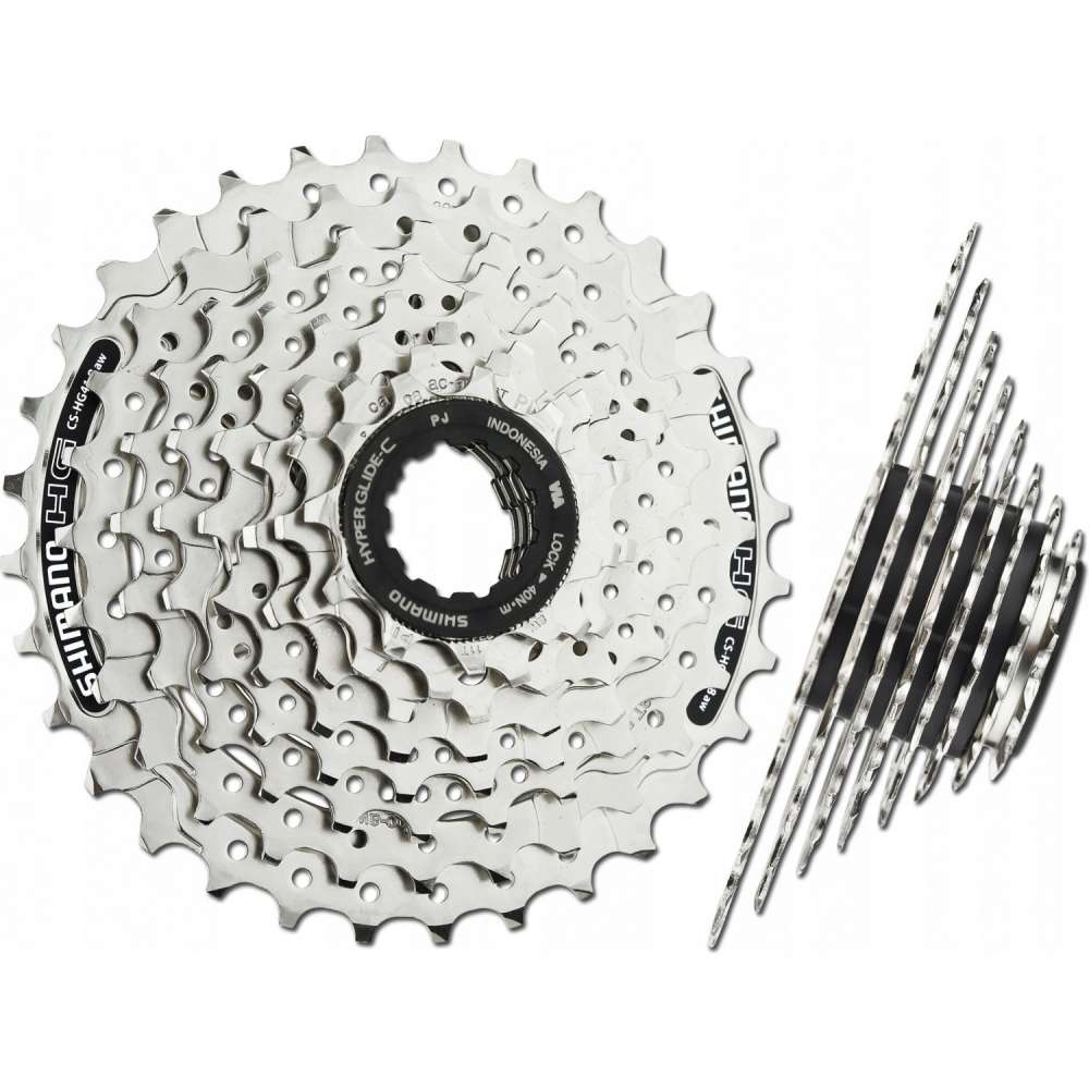 

Кассета Shimano Acera HG41 11-32T 8 скоростей, Серебристый, ACSHG418132