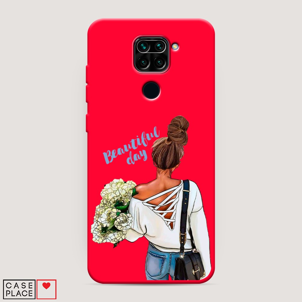 фото Матовый силиконовый чехол "beautiful day vector" на xiaomi redmi note 9 awog